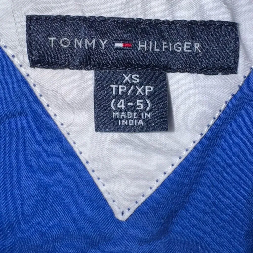 Tommy Hilfiger size XS 4-5 Blue & White button up Shirt with sweatpant joggers